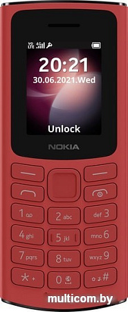 Мобильный телефон Nokia 105 4G Dual SIM (красный)