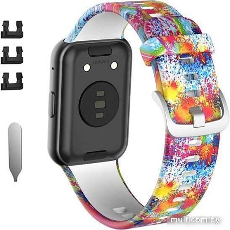 Ремешок Rumi силиконовый для Huawei Watch FIT, Watch FIT Elegant (цветные брызги)