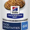 Консервированный корм для собак Hill&#039;s Prescription Diet d/d при аллергии, заболеваниях кожи и неблагоприятной реакции на пищу с уткой 370 г