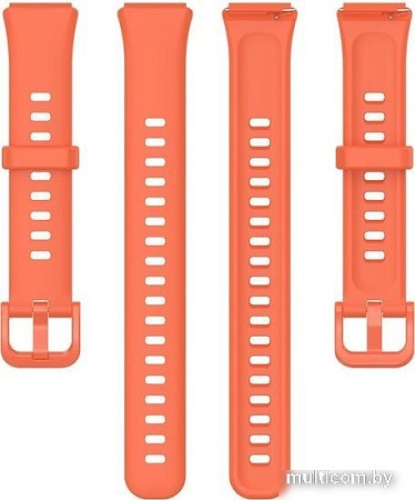 Ремешок Rumi силиконовый для Huawei Band 7 (оранжевый)