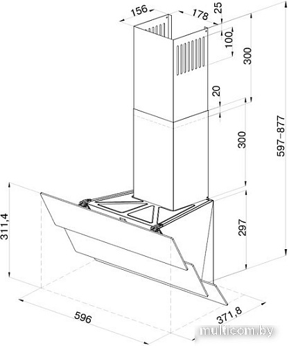 Кухонная вытяжка Krona Aurora 600 S (черный)