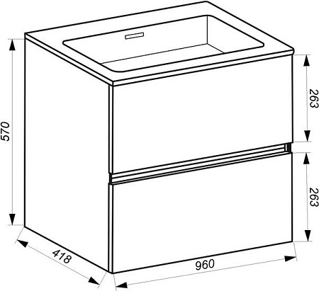 ЗОВ Тумба с умывальником Софи 80 (грифель глянец)