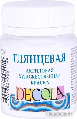 Акриловая краска Decola 2928104 (50 мл, белый глянцевый)