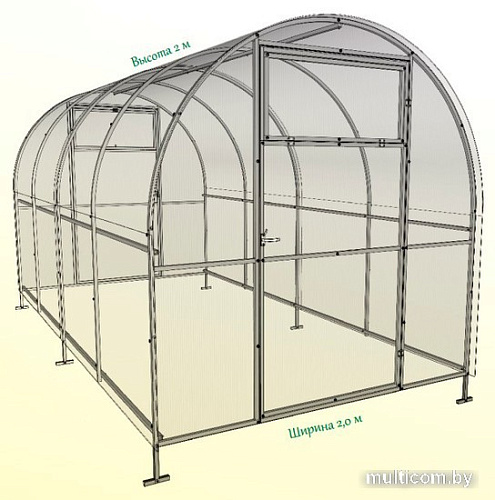 Теплица Импласт Компакт 2.0 2х2 6 м (поликарбонат 4 мм)