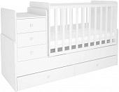 Детская кроватка Polini Kids Simple 1100 с комодом (белый)