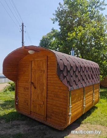 Бочка КомфортПром С печным узлом, предбанником и козырьком 10331336 (3м)