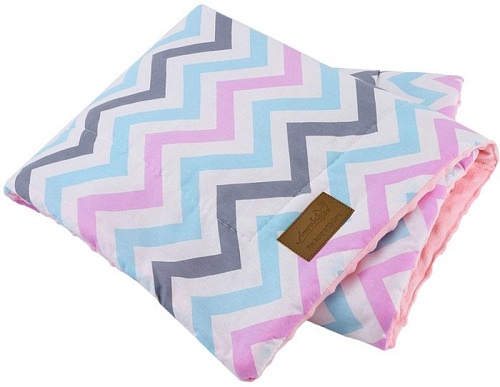 Плед Amarobaby Растем вместе. Зигзаг 85x95 (розовый/голубой)