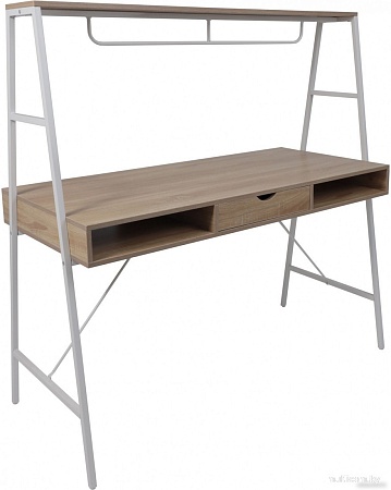 Стол AksHome Vector (светлый дуб/белый металл)