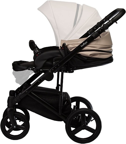 Универсальная коляска Indigo Tour Eco (2 в 1, te 01/черная кожа+бежевая кожа)