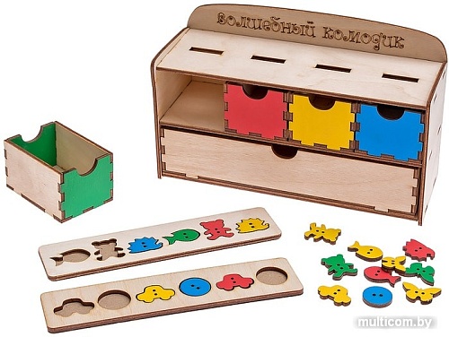 Сортер Smile Decor Волшебный комодик. Пуговки А024
