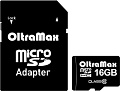 Карта памяти Oltramax microSDHC Class 10 16GB +адаптер