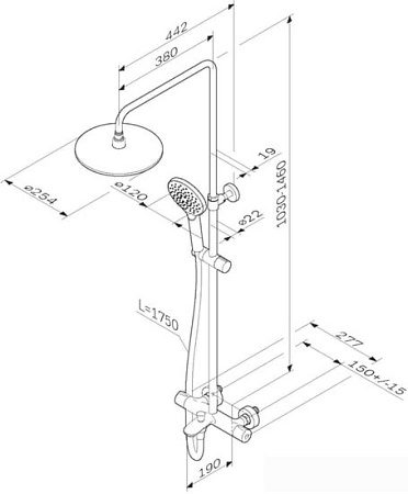 Душевая система AM.PM Like F0780564