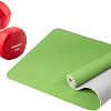 Набор для йоги Sundays Fitness Гантель IR92005 2x1кг + Коврик IR97503 (красный, зеленый/серый)