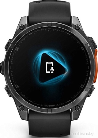 Умные часы Garmin Fenix 8 47мм (серый, черный силиконовый ремешок)