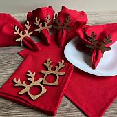 Сервировочная салфетка ОМурМебель с держателем Рога оленя (6шт, красный)