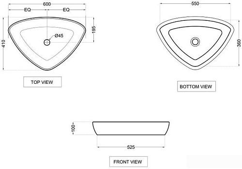 Умывальник Jaquar LYS-WHT-38901N