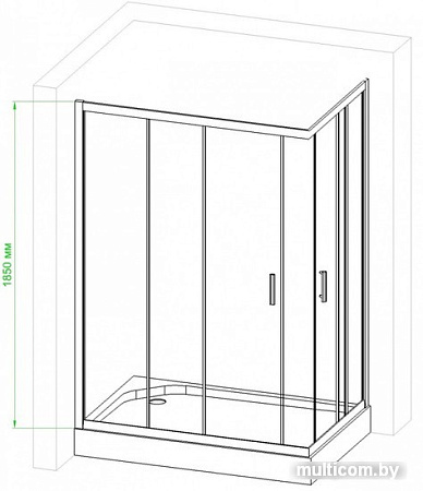 Душевой уголок Royal Bath RB8100HPD-C 100x80