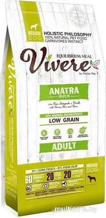 Сухой корм для собак Vivere Medium Adult Duck 20 кг