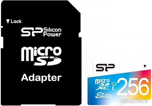 Карта памяти Silicon-Power Elite microSDXC SP256GBSTXBU1V20SP 128GB (с адаптером)