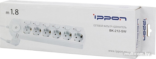 Сетевой фильтр IPPON BK212-SW (белый)