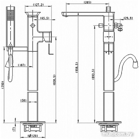 Смеситель Bravat Phillis F66061K-B3-ENG (черный)