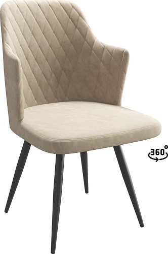 Стул Мамадома Freddy-R1 360 (k02 Латте замша Lux/черный)