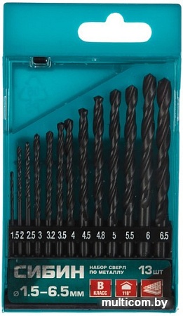 Набор сверл Сибин 29610-H13 (13шт)