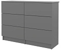 Комод Горизонт Нео 1050 6 ящиков (серый графит)