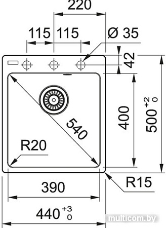 Кухонная мойка Franke Centro CNG 610-39 Fragranite 114.0639.656 (черный матовый)