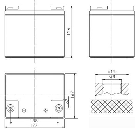 Аккумулятор для ИБП Powerman CA12240/UPS (12В/24 А·ч)