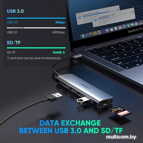 USB-хаб Ugreen CM195 70410