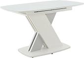 Кухонный стол Аврора София 130-170x80 (стекло белое матовое Opti White/светло-серый/белый)