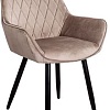 Стул с подлокотниками AksHome Pablo (бежевый велюр HLR-08/черный)