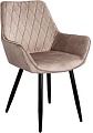 Стул с подлокотниками AksHome Pablo (бежевый велюр HLR-08/черный)