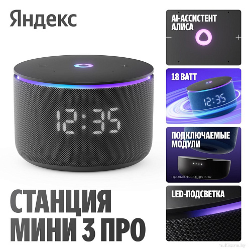 Умная колонка Яндекс Станция Мини 3 Про (черный)