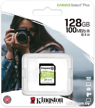 Карта памяти Kingston Canvas Select Plus SDXC 128GB