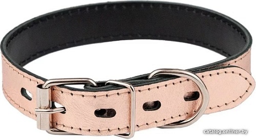 Ошейник Дарэленд простроченный 2х-слойный 30 мм 35-45 см (розовое золото)