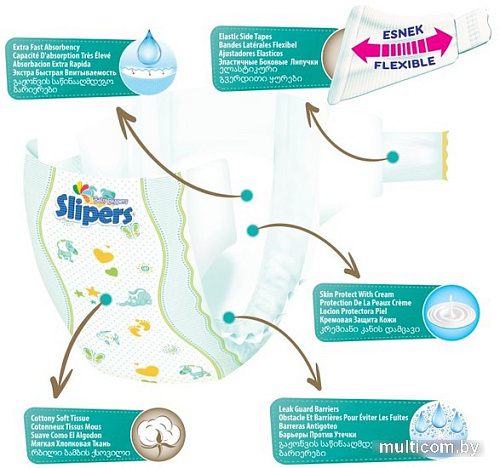 Подгузники Slipers Active Comfort 4 Maxi (7-18 кг) 56 шт