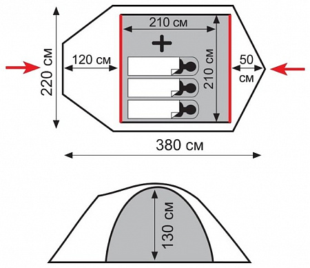 Палатка TRAMP Lite Camp 3