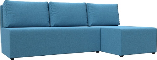 Угловой диван Лига диванов Поло правый 125529 (рогожка амур голубой)