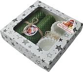 Подарочный набор Вендитио Ozarich Звезда Новогодний с 2-мя свечами и подсвечниками (зеленый)