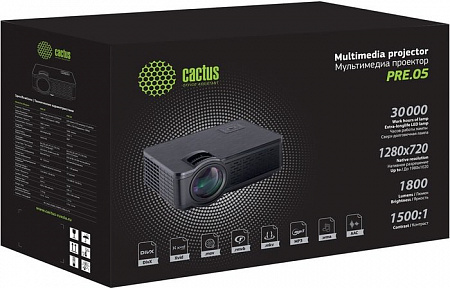 Проектор CACTUS CS-PRE.05B.WXGA-W