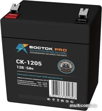 Аккумулятор для ИБП Восток СК-1205 (12В/5 А·ч)
