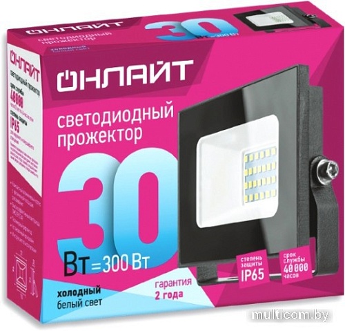 Уличный прожектор Онлайт OFL-02-30-4K-BL-IP65-LED-SNRA
