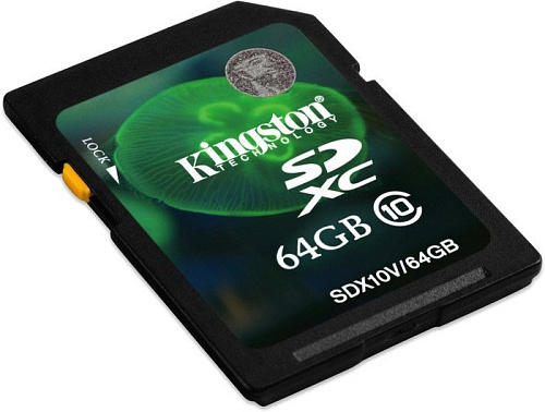 Карта памяти Kingston SDXC (Class 10) 64GB (SDX10V/64GB)
