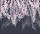 Фотообои Citydecor Пальмовые листья с оттенком (пудровый-синий) 300x270