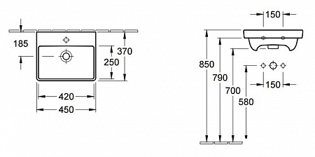 Умывальник Villeroy & Boch Avento 45x37 [735845R1]