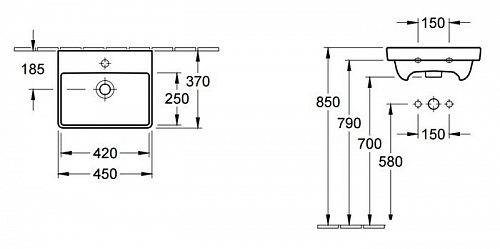 Умывальник Villeroy & Boch Avento 45x37 [735845R1]