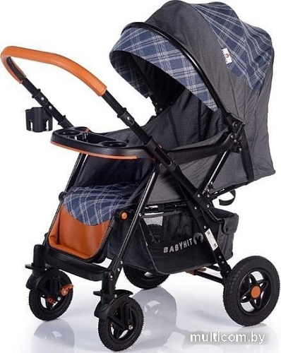 Коляска прогулочная «книга» Babyhit Sense Plus (серый/темно-синий)