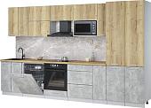 Готовая кухня Интерлиния Мила Лайт 3.5-ПМ2 (дуб золотой/бетон/дуб бунратти)